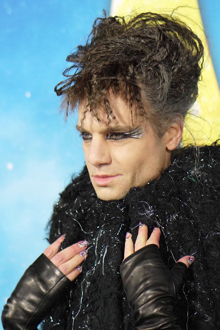 Jordan Roth rocking crimped cat-ear hair