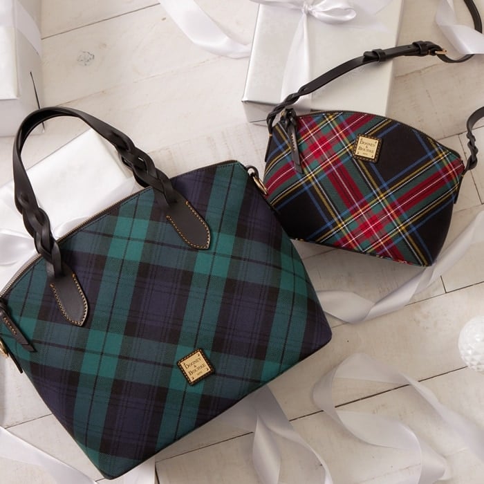 Tartan plaid Dooney & Bourke bags with leather trim