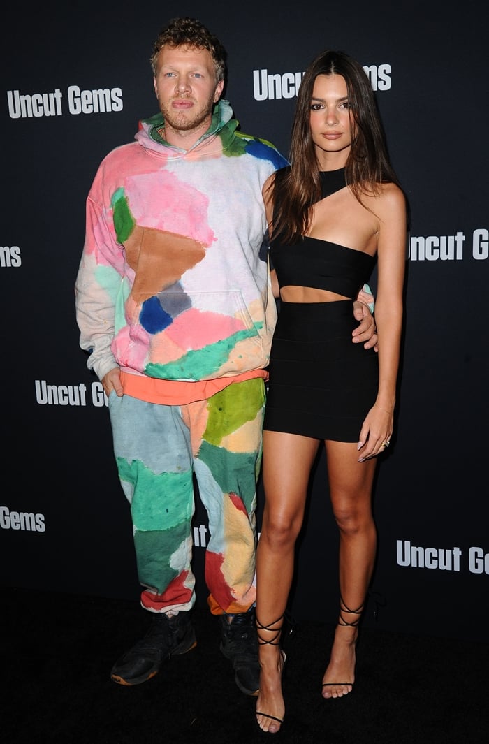 Sebastian Bear-McClard, who was a producer on the movie, was joined by his wife at the Uncut Gems premiere