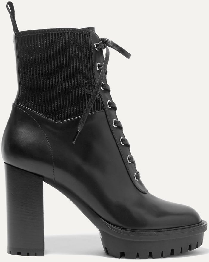 Gianvito Rossi Martis 90 Lace-Up Leather Ankle Boots