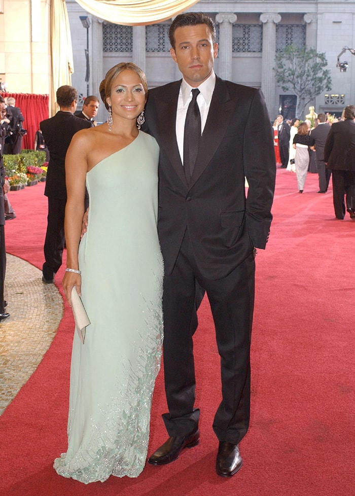 Jennifer Lopez and Ben Affleck at the 75th Anniversary Academy Awards in Hollywood on March 23, 2003