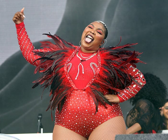 Lizzo performs on day 2 of Lovebox Festival at Gunnersbury Park in London on July 13, 2019