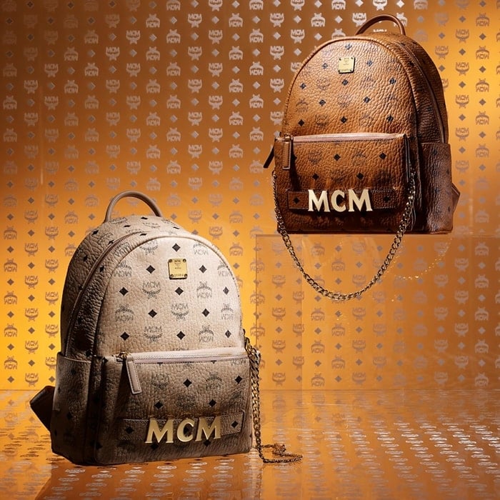 Iconic MCM backpacks with high-quality hardware