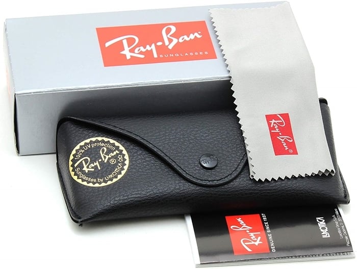 Real Ray-Ban sunglasses come with a Ray-Ban case and branded cleaning cloth
