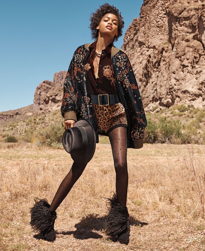 Saint Laurent suede booties with ostrich feather accent