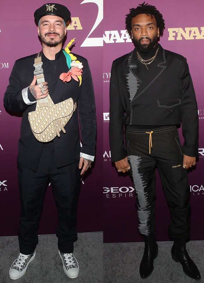 Style Influencer of the Year J Balvin and Person of the Year Kerby Jean-Raymond at the 2019 Footwear News Achievement Awards at the IAC Building in New York City on December 3, 2019