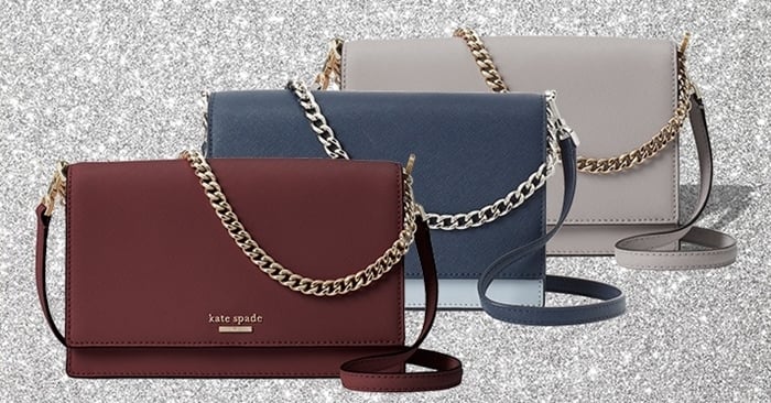 Luxurious hardware on Kate Spade New York's Cameron Convertible crossbody bag