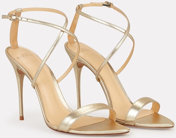 Gold Leather Smart Cocktail Stiletto Sandals