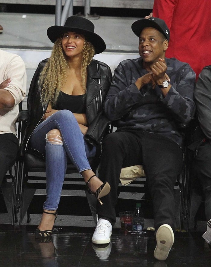 Beyonce and Jay-Z at the Los Angeles Clippers game on March 2, 2016