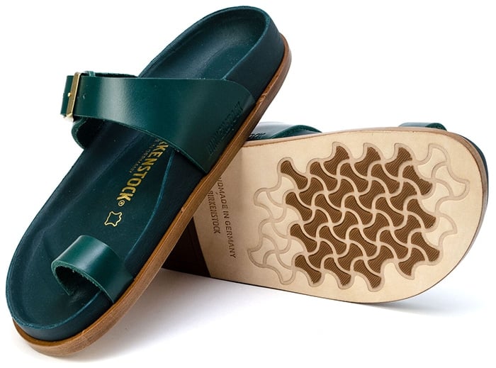 Footbeds on limited edition and high-end Birks look different but have the same hourglass pattern