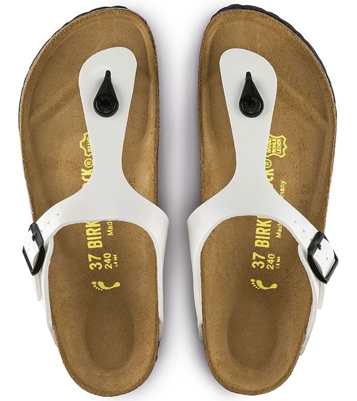 Older Birkenstocks have yellow-colored imprints