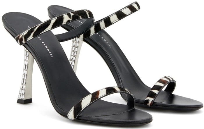 Farrah sandals with a crystal-embellished heel, a branded insole, a slip-on style and two front straps