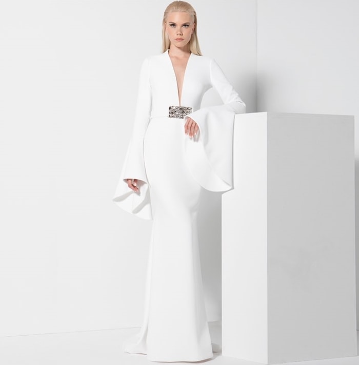 Pearl White Romona Keveza Gown