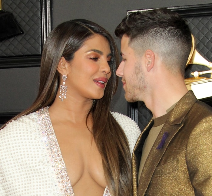 Priyanka Chopra seems interested in giving her husband Nick Jonas a kiss