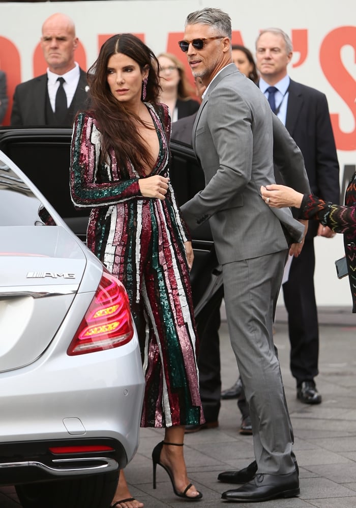 Sandra Bullock with her handsome boyfriend Bryan Randall arriving at the 'Ocean's 8' UK Premiere