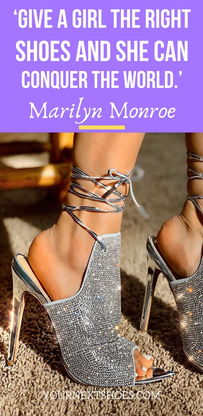 Funny Quote About Shoes (funny, quote, shoes) ‘Give a girl the right shoes and she can conquer the world.’ – Marilyn Monroe