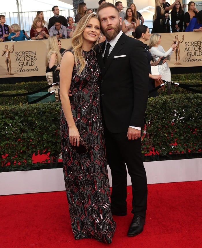 Teresa Palmer with her husband Mark Webber at the 23rd Annual Screen Actors Guild Awards