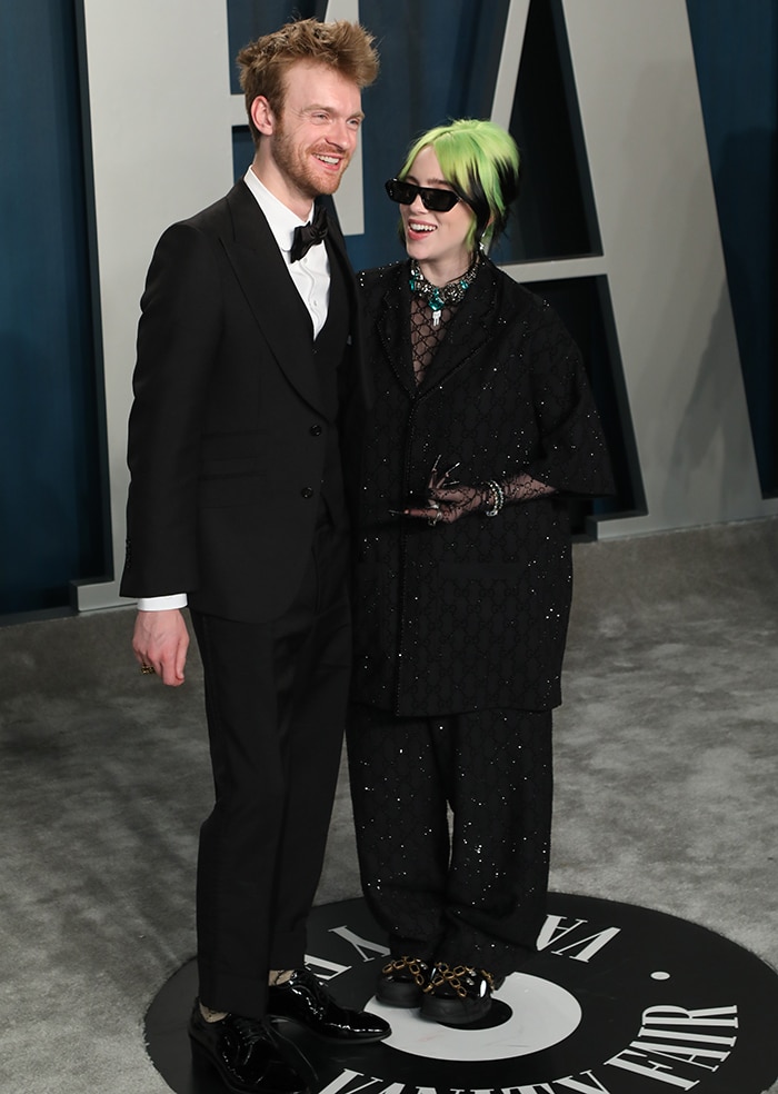 Finneas O'Connell and Billie Eilish attend the 2020 Vanity Fair Oscar Party at the Wallis Annenberg Center for the Performing Arts in Beverly Hills, California on February 9, 2020