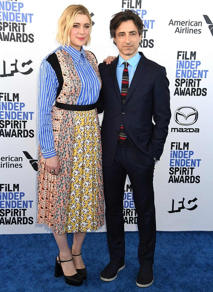 Greta Gerwig and Noah Baumbach at the 2020 Film Independent Spirit Awards in Santa Monica on February 8, 2020