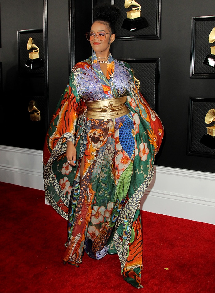 H.E.R. channels her inner Asian in DSquared Kimono dress