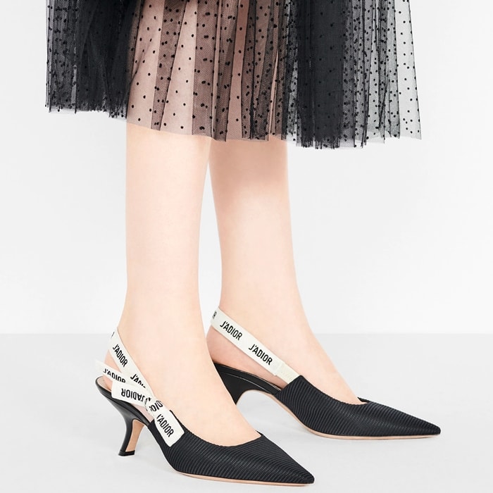 J'Adior Slingback in Black Technical Fabric