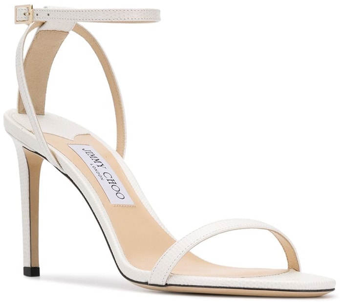 White Jimmy Choo Minny 85 Leather Sandals