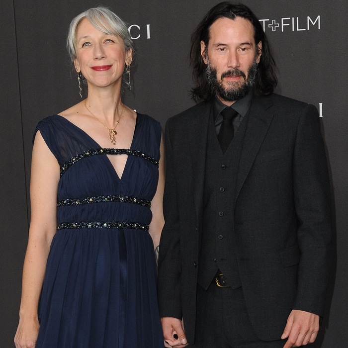 Keanu Reeves and his girlfriend Alexandra Grant arrive at the 2019 LACMA Art + Film Gala Presented By Gucci