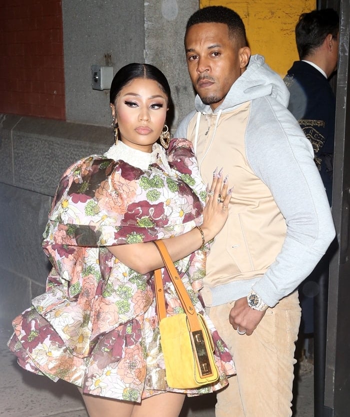 Nicki Minaj and her husband Kenneth Petty attend the Marc Jacobs Fashion Show