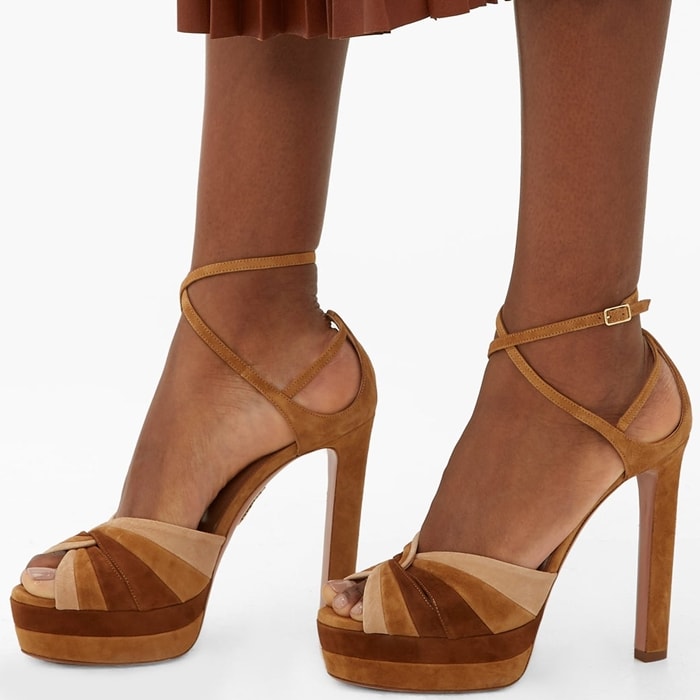 La Di Da Tri-Tone Suede Platform Sandals