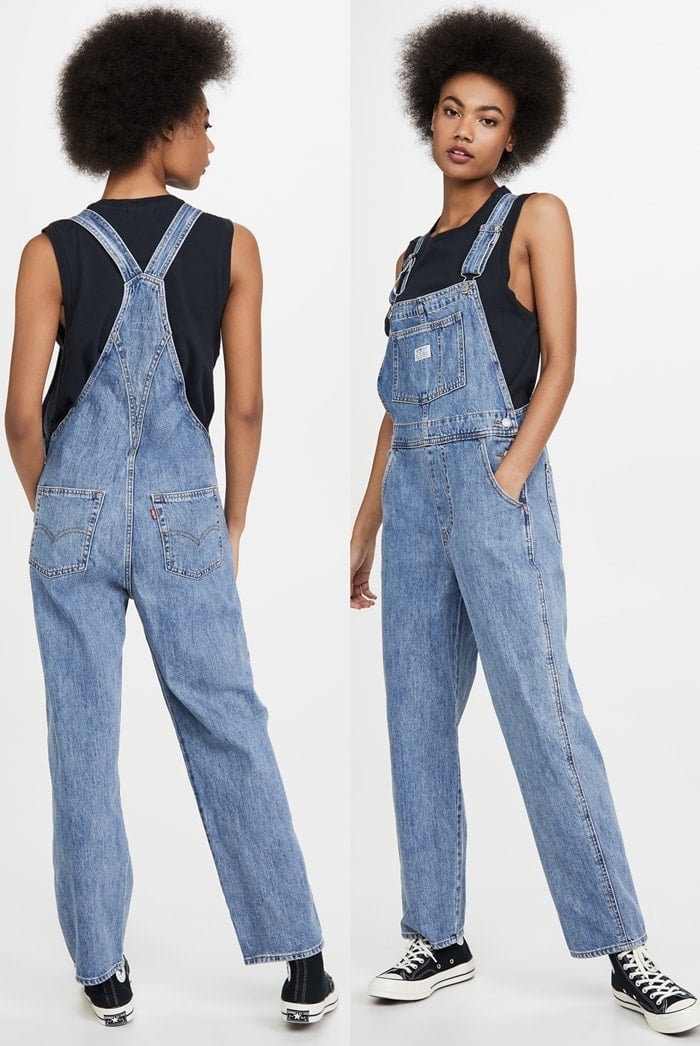 Always-cool Levi's overalls, featuring a comfy, slouchy fit and lightly faded wash