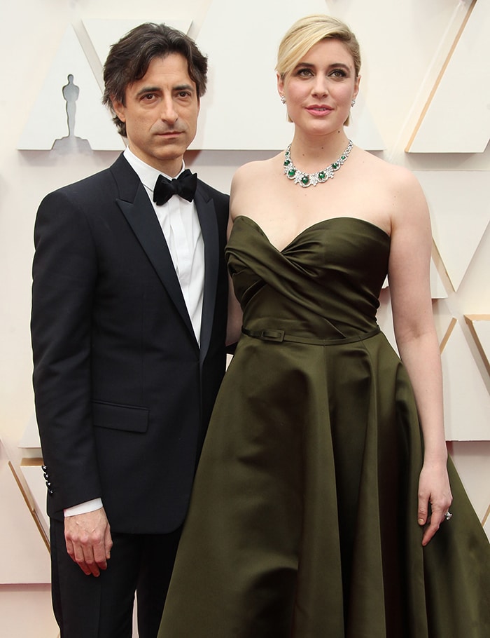 Noah Baumbach looks handsome in Dior tuxedo as he poses alongside his partner Greta