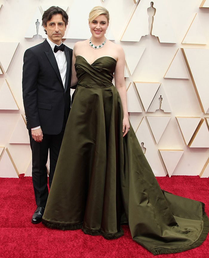 Noah Baumbach and Greta Gerwig at the 92nd Annual Academy Awards in Los Angeles on December 9, 2020