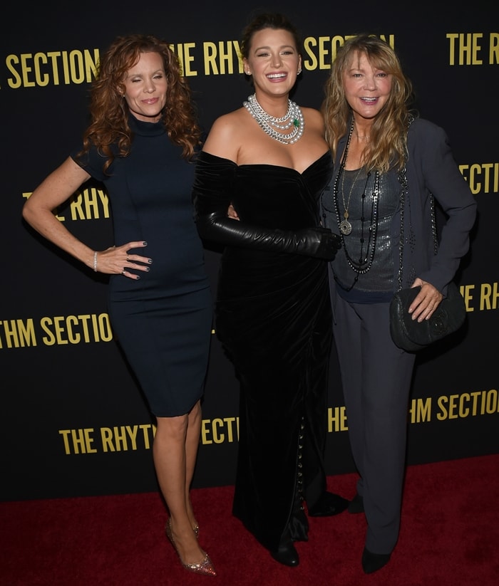 Robyn Lively, Blake Lively, and Elaine Lively attend "The Rhythm Section" New York Screening