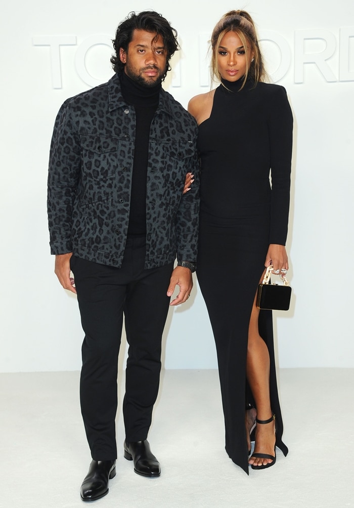 Russell Wilson (L) and Ciara attend the Tom Ford AW20 Show at Milk Studios