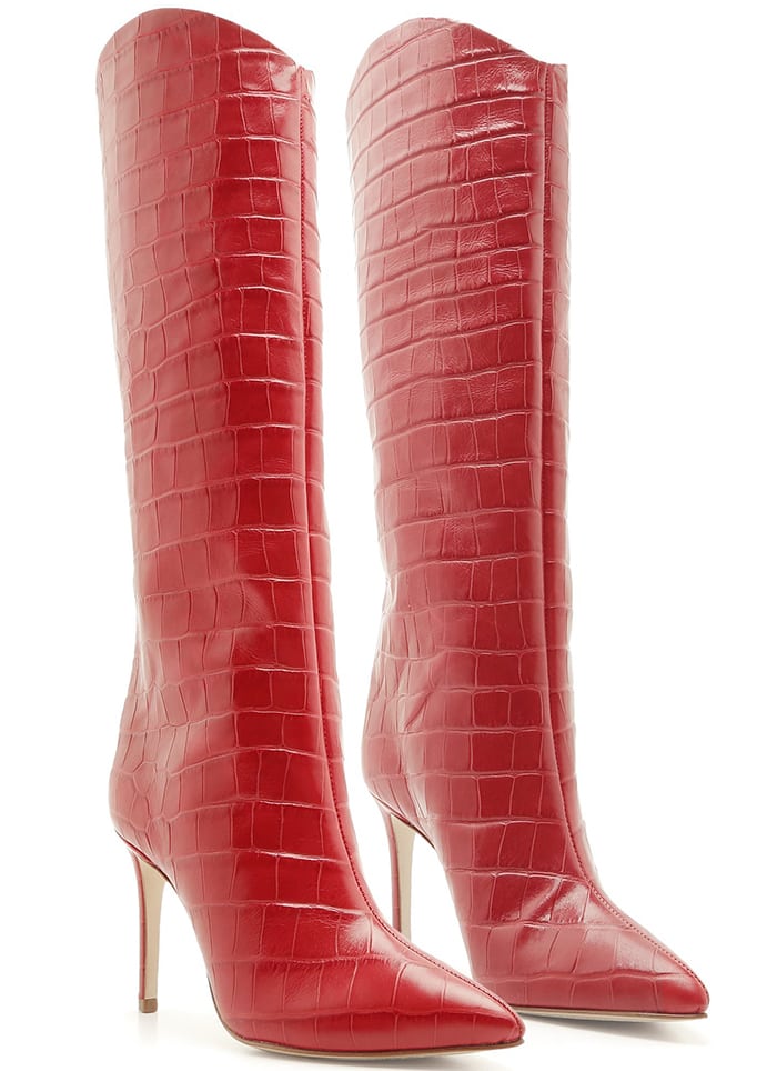 Schutz 'Maryana' Croc-Effect Knee-High Boots