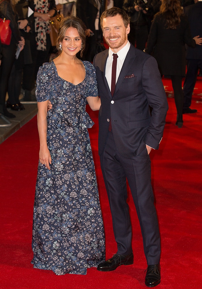 Alicia Vikander and Michael Fassbender at the UK Premiere of The Light Between Oceans on October 19, 2016