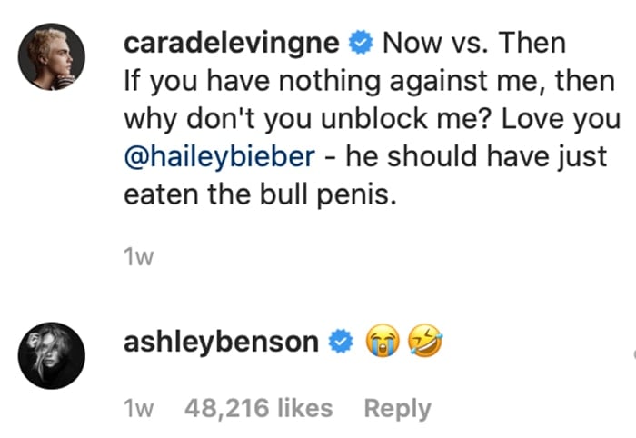 Now vs. Then. If you have nothing against me, then why don’t you unblock me? Love you @haileybieber – he should have just eaten the bull penis