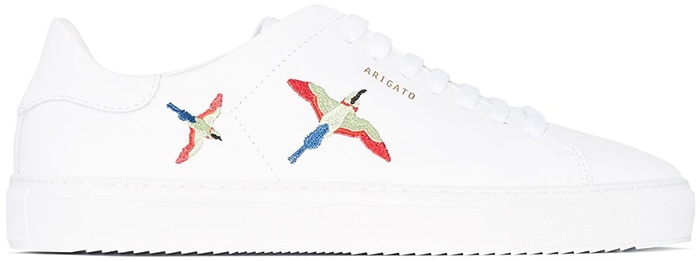White leather Clean 90 bird embroidered sneakers from Axel Arigato