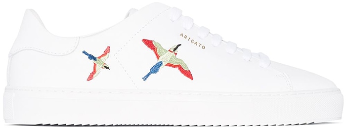 White leather Clean 90 bird embroidered sneakers from Axel Arigato