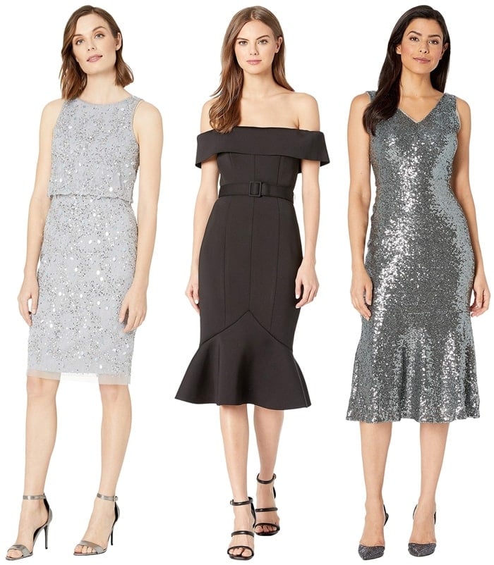 Cocktail dresses from Adrianna Papell, Badgley Mischka, and Maggy London