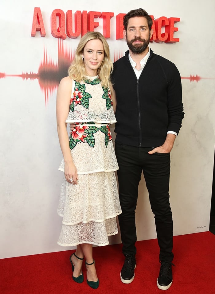 Emily Blunt and John Krasinski at the London premiere of A Quiet Place on April 5, 2018
