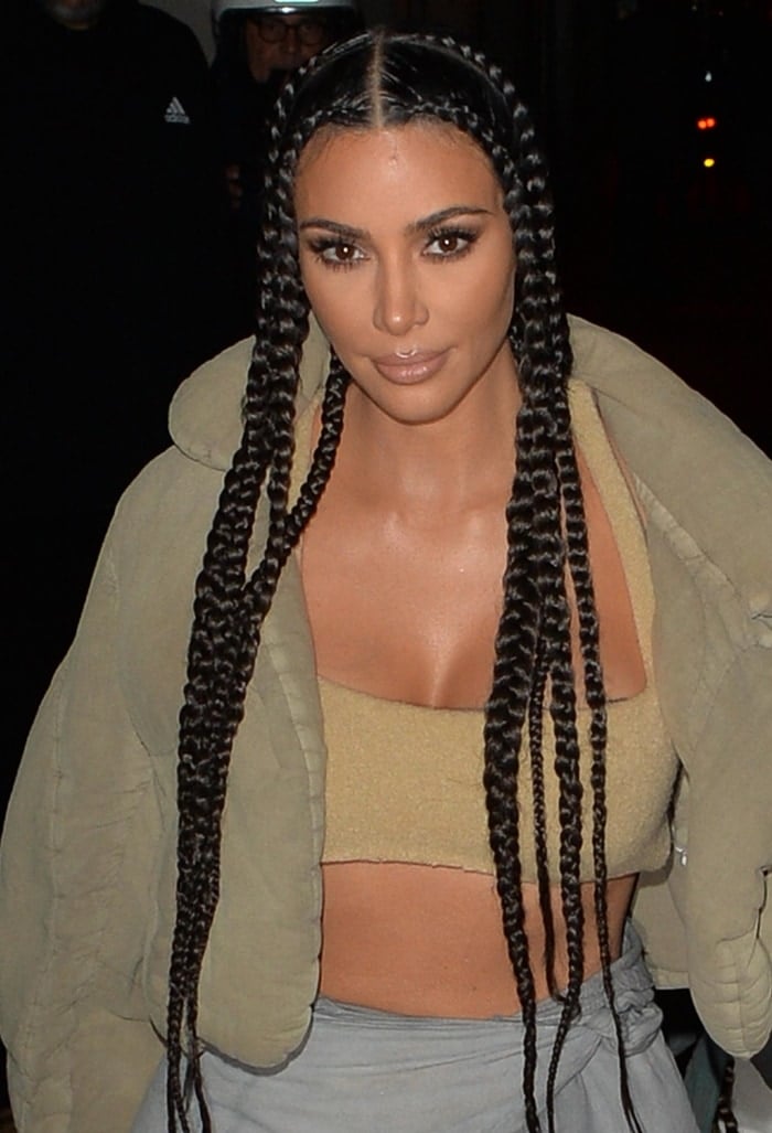 Kim Kardashian debuts new braided hairstyle