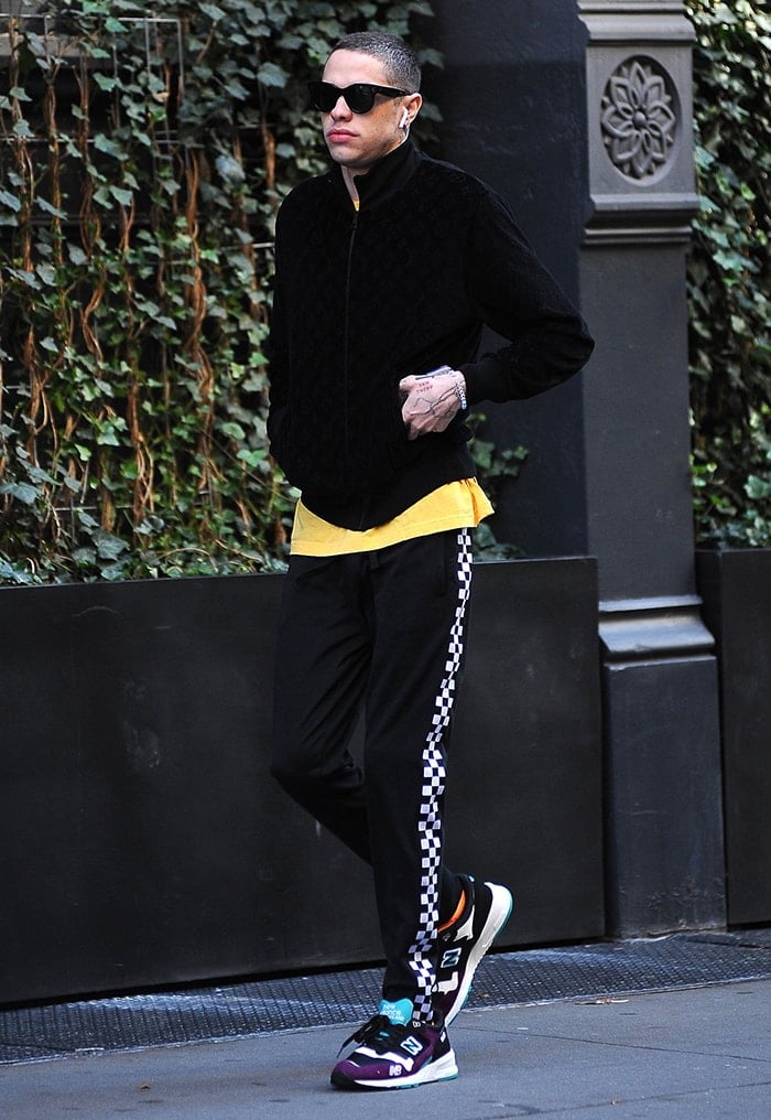 Pete Davidson leaving Kaia's SoHo apartment on October 23, 2019