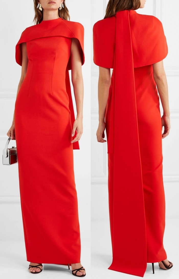 Made from striking red crepe, Safiyaa's 'Kalika' gown is perfect for special occasions