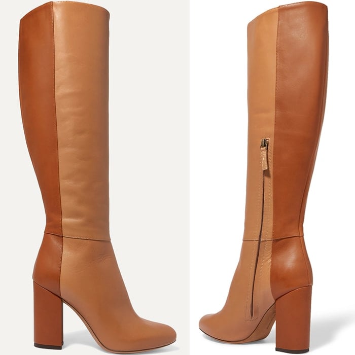 Tabitha Simmons' 'Sophie' boots have been expertly made in Italy from panels of mushroom and tan leather, so they tick off this season's neutrals trend