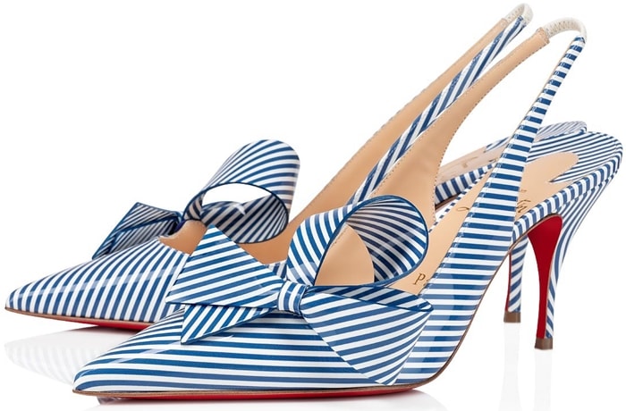 The Clare Nodo is an iconic 1980s-inspired slingback pump from Christian Louboutin