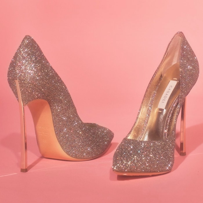 casadei glitter pump