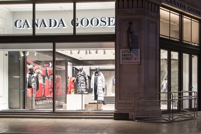 Canada Goose's London store on world-famous Regent Street, right in the heart of the city's West End