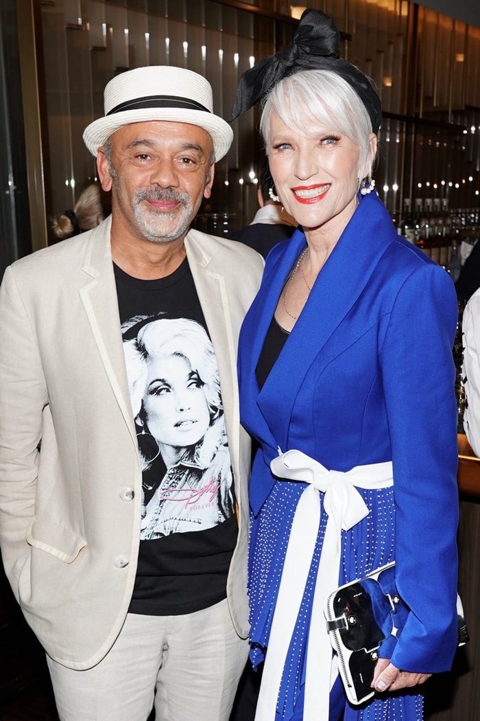 Christian Louboutin and Maye Musk, the mother of Elon Musk, attend The Daily Front Row's 7th Annual Fashion Media Awards