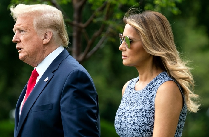 Melania Trump's Dior square sunglasses in metal